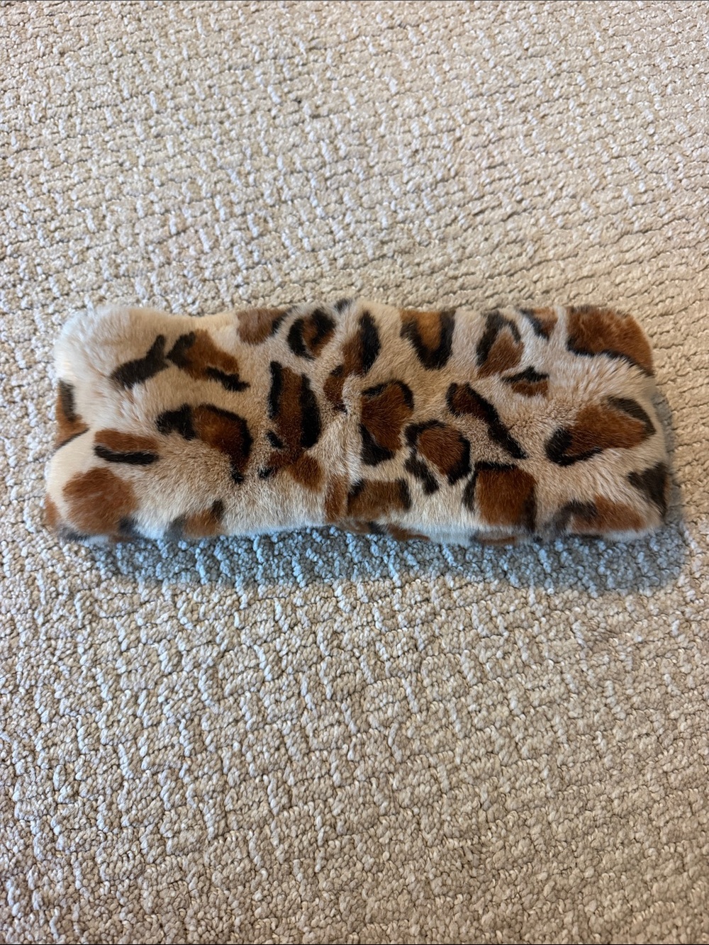 Saks Fifth Avenue Leopard Genuine Fur Headband in Brown and Black
